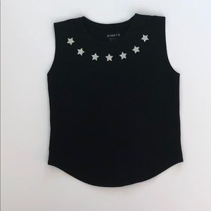 ⭐️Barry’s black muscle tee with silver stars⭐️